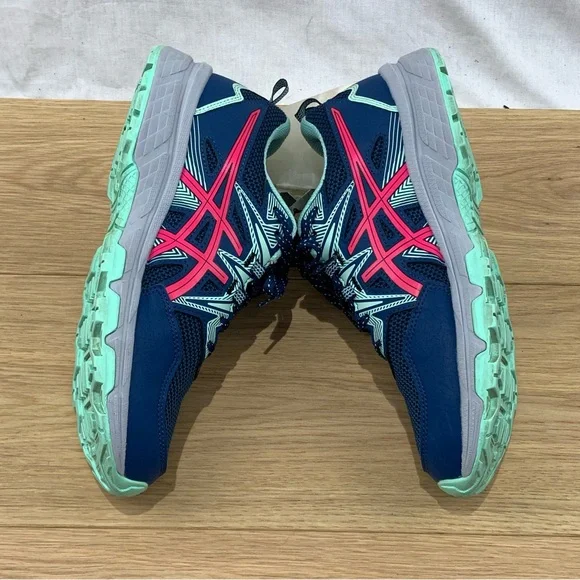 Asics Gel Venture 8 Trail Running Shoes Blue Pink Women’s Size 8 WIDE - Picture 5 of 9